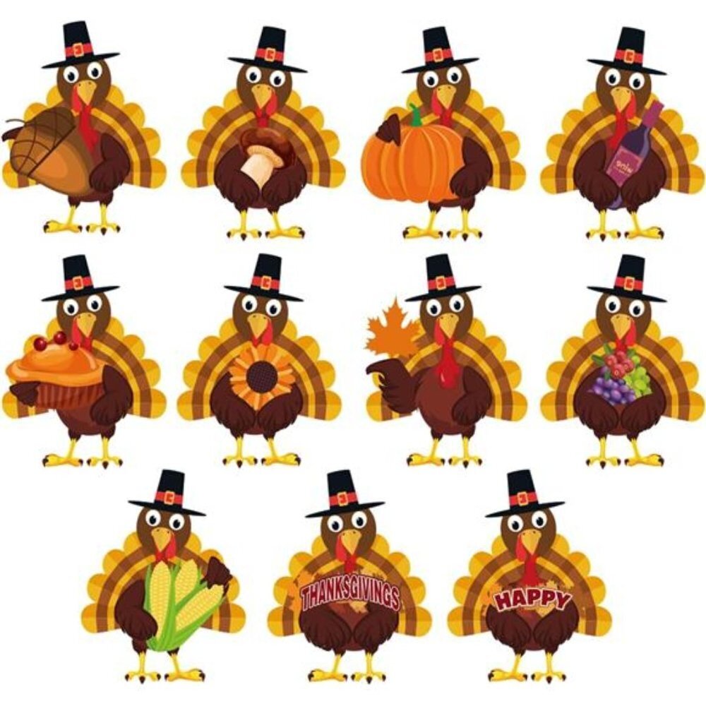 Thanksgiving Turkey Yard Signs 11Pcs Outdoor Decor